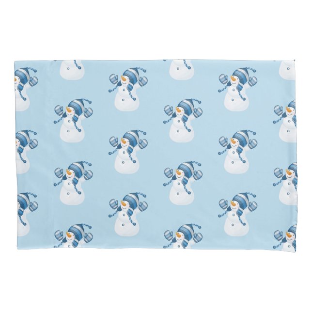 Housse D'oreillers Vacances d'hiver Pillowcase-Snowman (devant)
