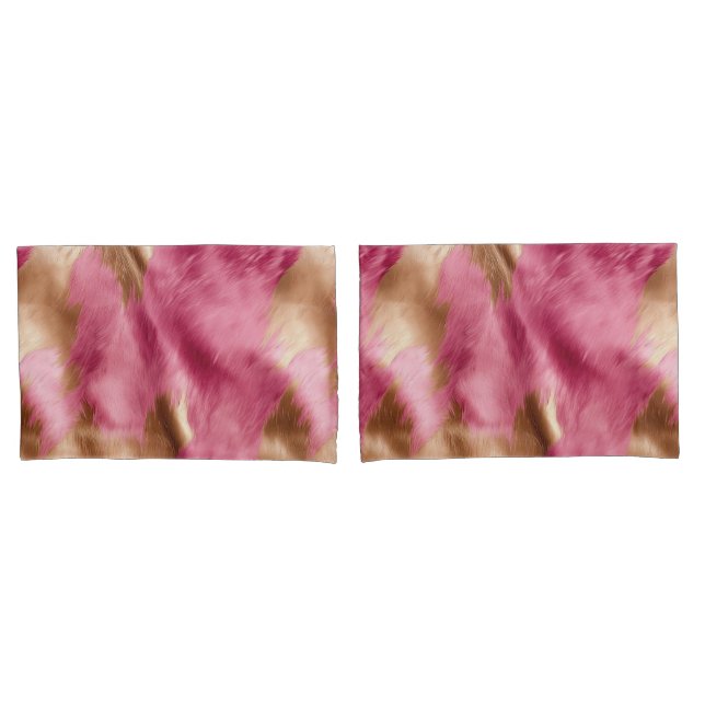 Housse D'oreillers Vachette de cowgirl en or rose de l'Ouest (devant-Set)