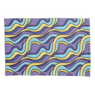 Housse D'oreillers Vagues colorées Funky Retro moderne Motif Coussin