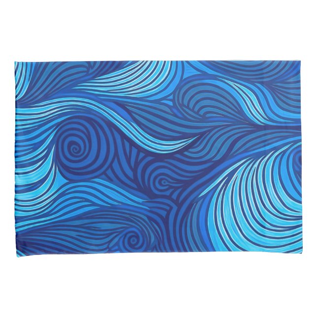 Housse D'oreillers Vagues d'eau de l'océan bleu turquoise abstrait | (devant-Droit)