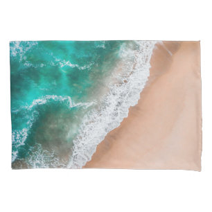 Housse D'oreillers Vagues sur la plage de sable