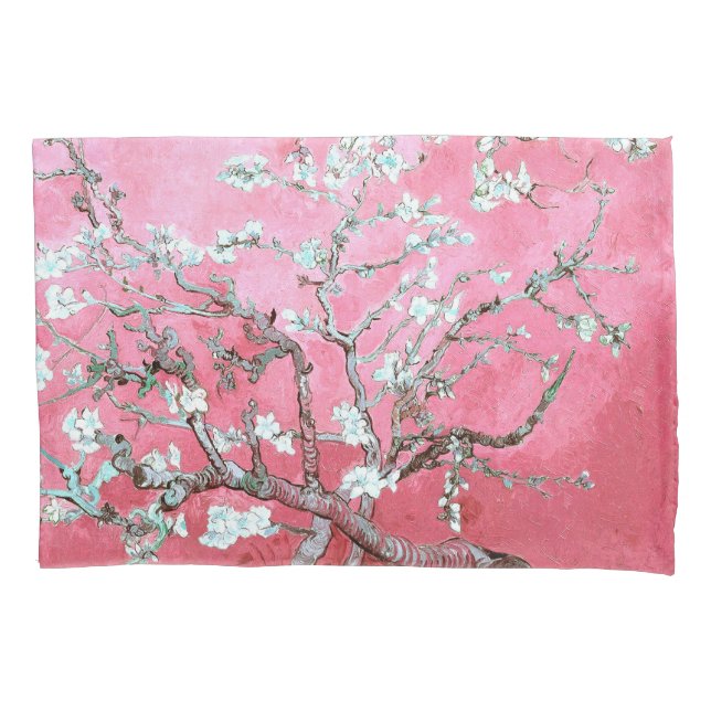Housse D'oreillers Van Gogh Almond Blossoms rose Bleu (devant)