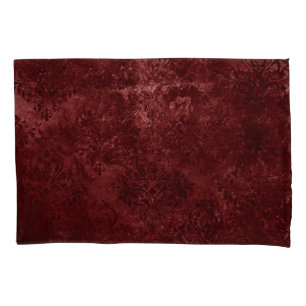 Housse D'oreillers Velvety Henna Damask   Grunge rouge