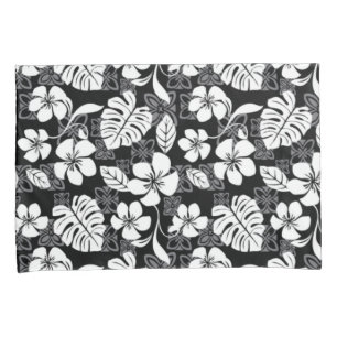 HOUSSE D'OREILLERS VENDREDI ALOHA (NOIR/GRIS)