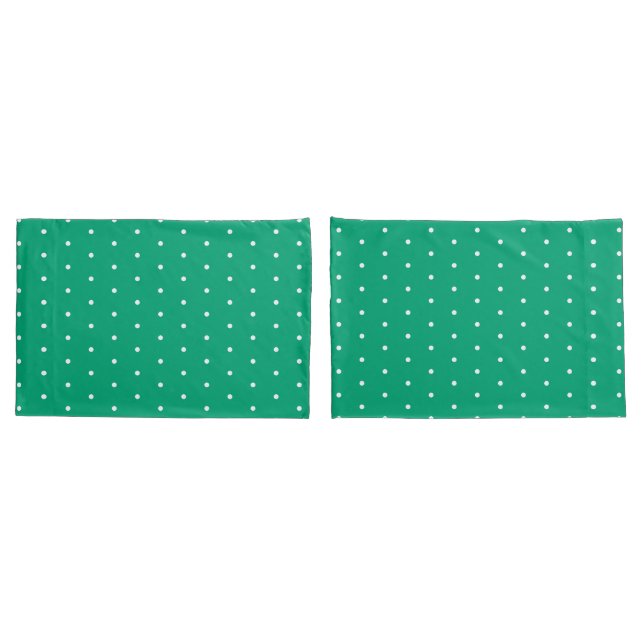 Housse D'oreillers Vert Bleu avec Points Blancs Standard (Dos-Set)