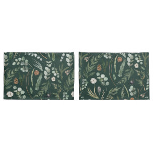 Housse D'oreillers Vert botanique élégant moderne famille décor rusti