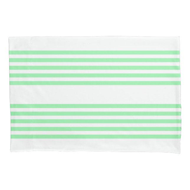 Housse D'oreillers Vert et blanc cinq bandes motif (devant)