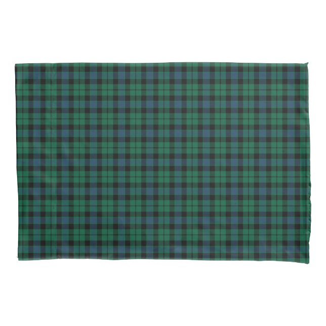 Housse D'oreillers Vert et bleu MacKay Clan Scottish Tartan (devant)