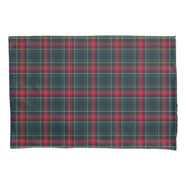 Housse D'oreillers Vert et rouge de plaid de tartan (devant)