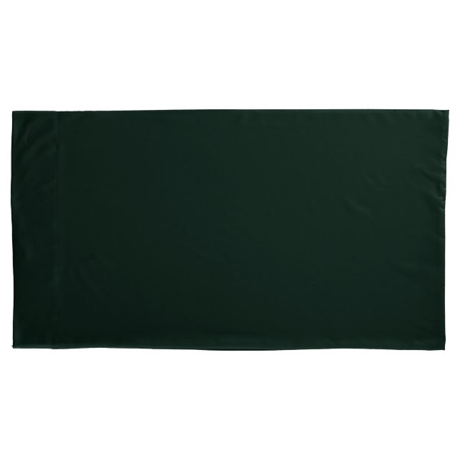 Housse D'oreillers Vert foncé uni couleur pleine (devant)
