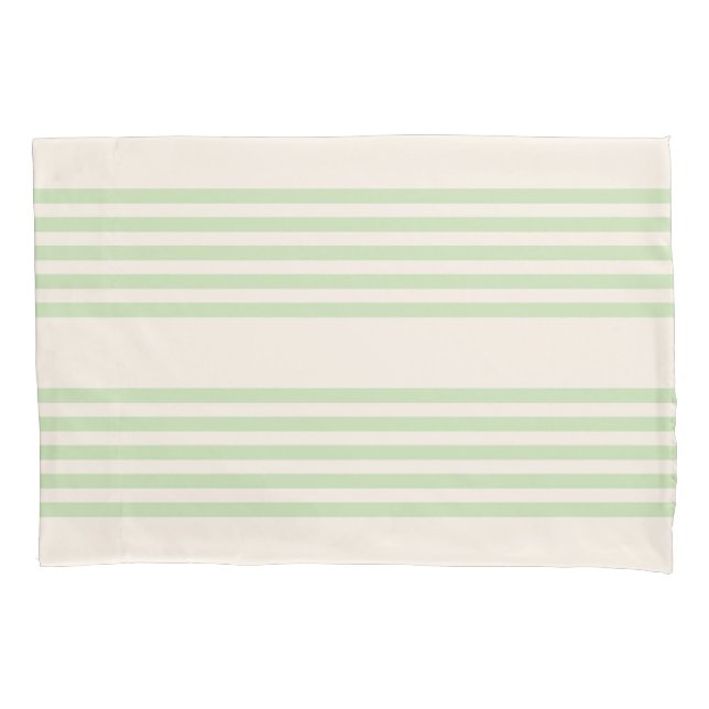 Housse D'oreillers Vert pâle et beige cinq rayures motif (devant)