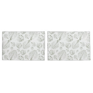 Housse D'oreillers Vert Simple texturé feuille motif moderne