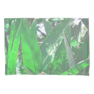 Housse D'oreillers Vibes d'été Banana Tree Feuilles Pale Green Pastel