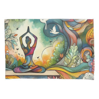 Housse D'oreillers Vibrant Yoga série Standard