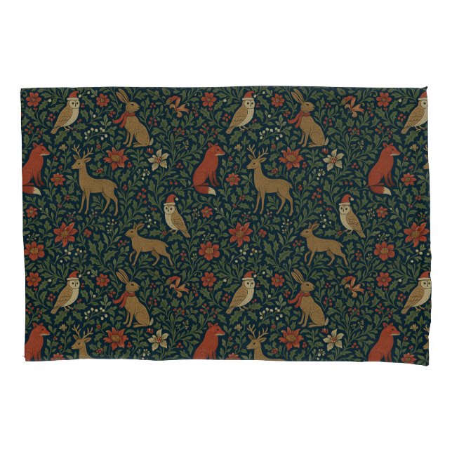 Housse D'oreillers Victorian Christmas Animal & Botanical  (devant)