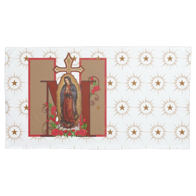 Housse D'oreillers Vierge catholique Marie Marian Roses Guadalupe (devant)