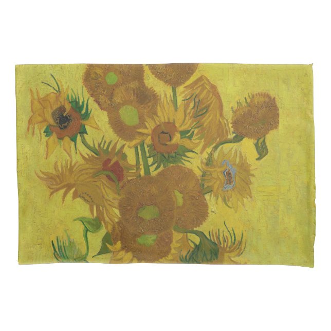 Housse D'oreillers Vincent Van Gogh 15 Peinture de tournesols (devant)
