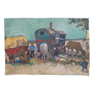 Housse D'oreillers Vincent van Gogh - Caravanes, campement de gitans