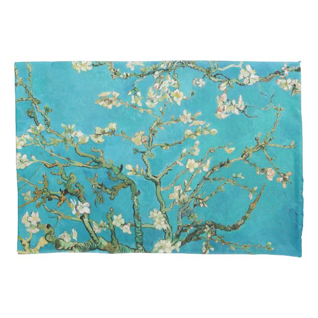 Housse D'oreillers Vincent Van Gogh peignant les fleurs d'amandier (devant)