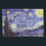 Housse D'oreillers Vincent Van Gogh Starry Nuit Vintage Art<br><div class="desc">Vincent van Gogh Starry Night Art Peinture Starry Night est un tableau de l'artiste post-impressionniste néerlandais Vincent van Gogh. Le ciel bleu de la nuit est rempli de nuages tourbillonnants, d'étoiles et d'une lune brillante croissant. La Nuit étoilée est la seule nocturne de la série de vues depuis la fenêtre...</div>