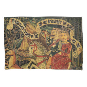 Housse D'oreillers Vintage Allemagne Moyen-Age Renaissance Love Chass
