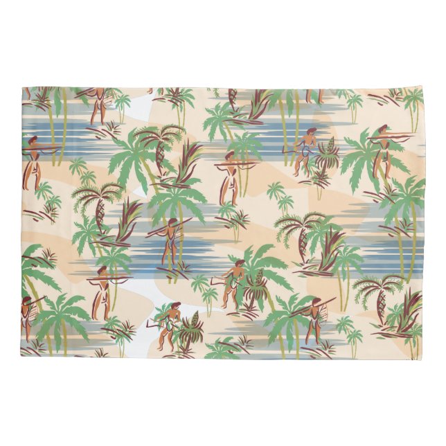 Housse D'oreillers Vintage Aloha Hawaii Beach Été (Dos)