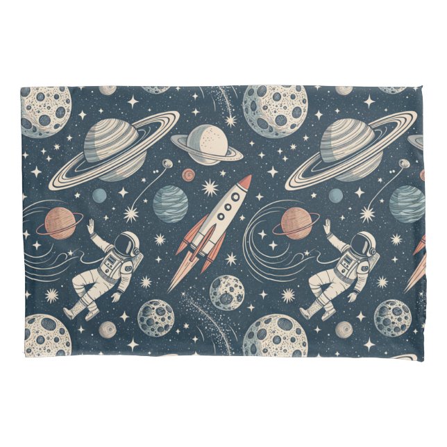 Housse D'oreillers Vintage Blue Galaxy (devant)