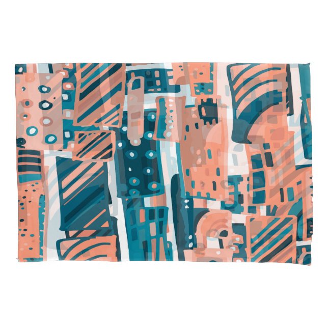 Housse D'oreillers Vintage Doodle Motif sans couture. (devant)