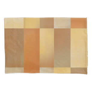 Housse D'oreillers Vintage Mid-Century Moderne Orange Brown Gold Twin