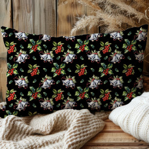 Housse D'oreillers Vintage Noël Vacances Cloches d'argent et Holly