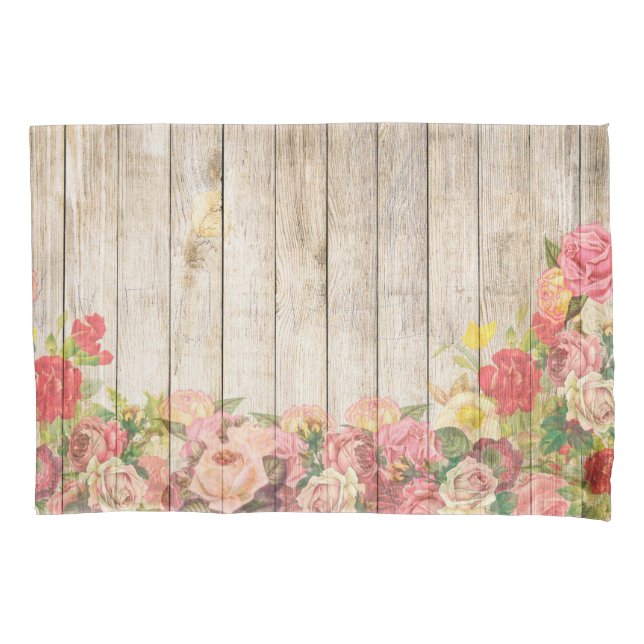 Housse D'oreillers Vintage Russe Romantique Rose Bois (devant)