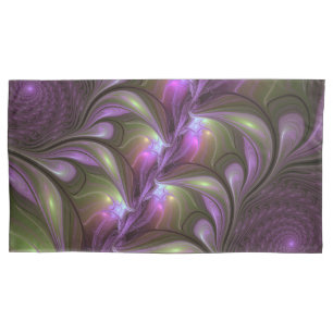 Housse D'oreillers Violet Abstrait violet violet kaki fractal