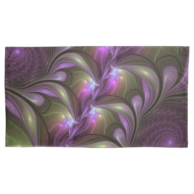 Housse D'oreillers Violet Abstrait violet violet kaki fractal (devant)