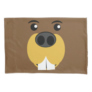 Housse D'oreillers Visage de castor