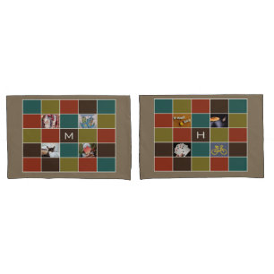 Housse D'oreillers VOS PHOTOS & MONOGRAMMES couvertures coussin perso