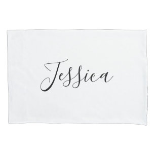 Housse D'oreillers Votre nom Script élégant