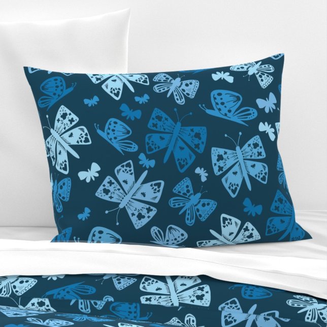 Housse D'oreillers Whimsical Blue Butterfly (Whimsical Blue Butterfly Pillow Case)