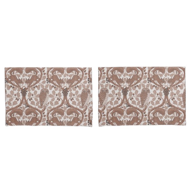 Housse D'oreillers Whispers/Chouettes et écureuils des bois dans le c (devant-Set)