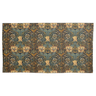 Housse D'oreillers William Morris Antique Honeysuckle Motif Floral