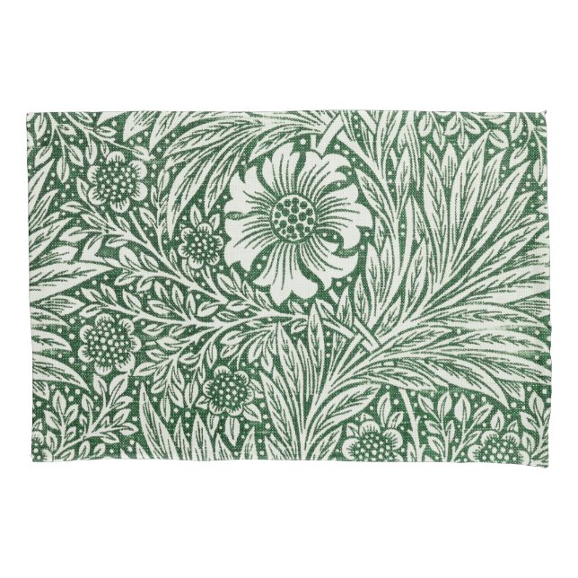 Housse D'oreillers william morris marigold fleurs vertes (devant)