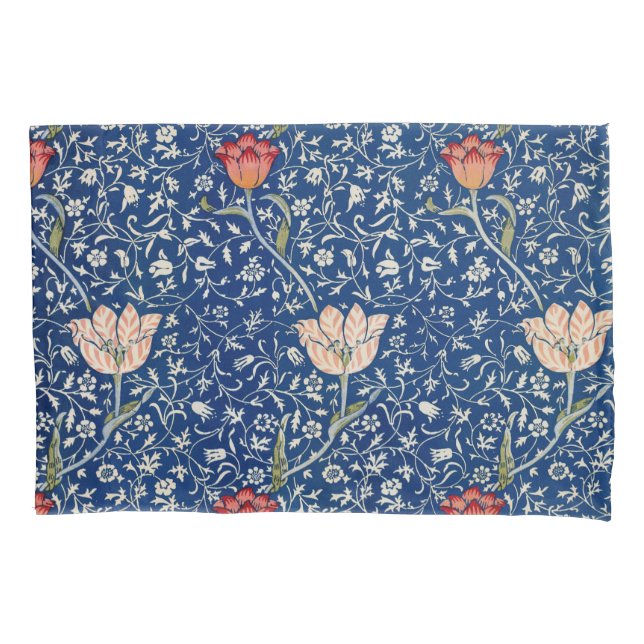 Housse D'oreillers William Morris Medway Floral bleu (devant)