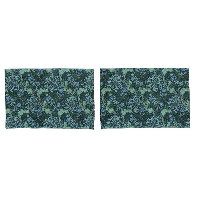 Housse D'oreillers William Morris Motif d'algues (devant-Set)