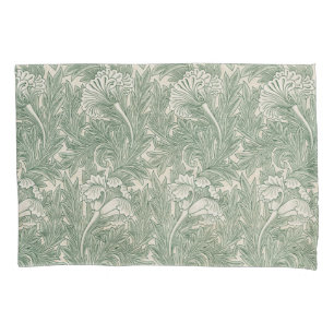Housse D'oreillers William Morris tulip fond textile vert