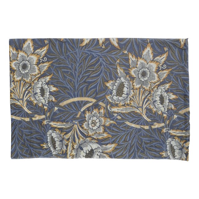 Housse D'oreillers William Morris Tulip Willow Blue Motif (devant)