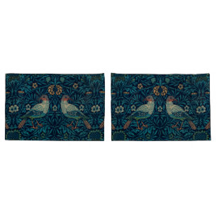 Housse D'oreillers William Morris Vintage Floral Birds