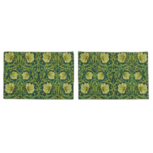 Housse D'oreillers William Morris Vintage motif floral jaune vert