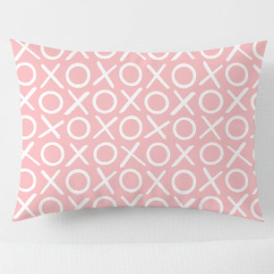 Housse D'oreillers XOXO Câlins et Bisous Motif Moderne Rose Pastel Mi