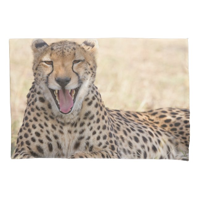 Housse D'oreillers Yawning Cheetah (devant)