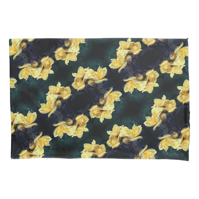 Housse D'oreillers Yellow Rose Trio Motif Abstrait (devant)