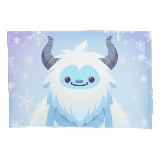 Housse D'oreillers Yéti de Noël/hiver mignon (devant)